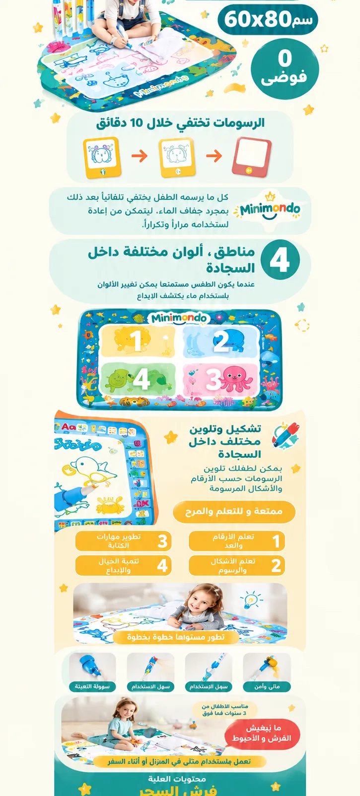 لوحة رسم مائية تعليمية للأطفال